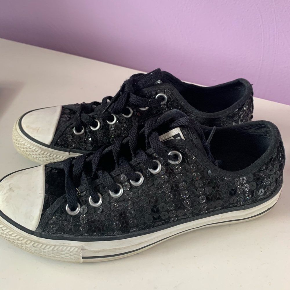Black Sequin Converse